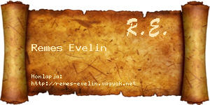 Remes Evelin névjegykártya